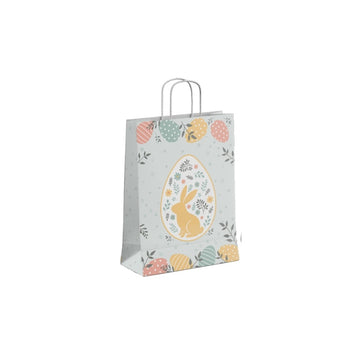 Punga cadou Colorarte 30653, B4, 26x35x12cm, 90g/mp, motive Paste, manere din hartie rasucita