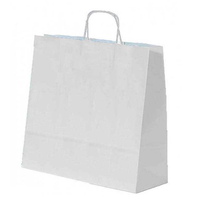Punga cadou Colorarte 93924, 45x48x17cm, 100g/mp, alba, manere din hartie rasucita