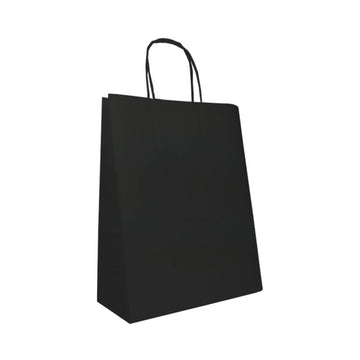 Punga hartie Colorarte 91776/91774, 45x48x17cm, 100g/mp, negru, manere rasucite