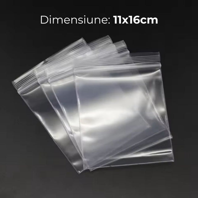 Punga ziplock OFFICE-COVER, 11x16cm, 10 microni, plastic transparent, set 100 buc