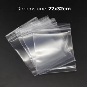 Punga ziplock OFFICE-COVER, 22x32cm, 10 microni, plastic transparent, set 100 buc