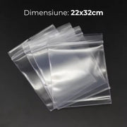 Punga ziplock OFFICE-COVER, 22x32cm, 10 microni, plastic transparent, set 100 buc