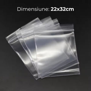 Punga ziplock OFFICE-COVER, 22x32cm, 10 microni, plastic transparent, set 100 buc