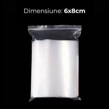 Punga ziplock OFFICE-COVER, 6x8cm, 10 microni, plastic transparent, set 500 buc