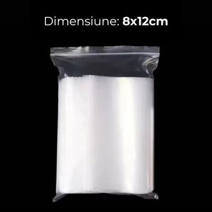 Punga ziplock OFFICE-COVER, 8x12cm, 10 microni, plastic transparent, set 100 buc