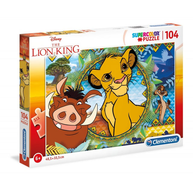 Puzzle carton 104 piese Clementoni Supercolor - The Lion King, 27287, 6+ ani