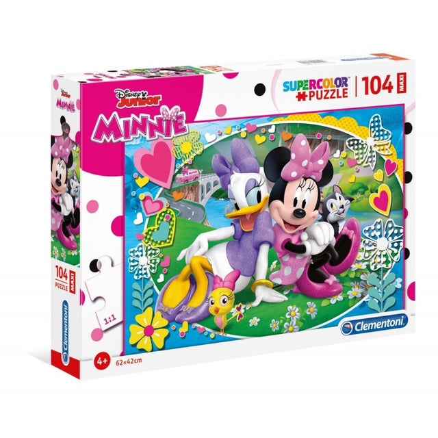 Puzzle carton 104 piese Clementoni Supercolor - Minnie Mouse, 23708 / 472992, 4+ ani