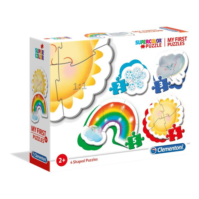 Puzzle carton 2-5 piese Clementoni Supercolor My first - fenomene atmosferice, set 4x, 20817 / 457295, 2+ ani