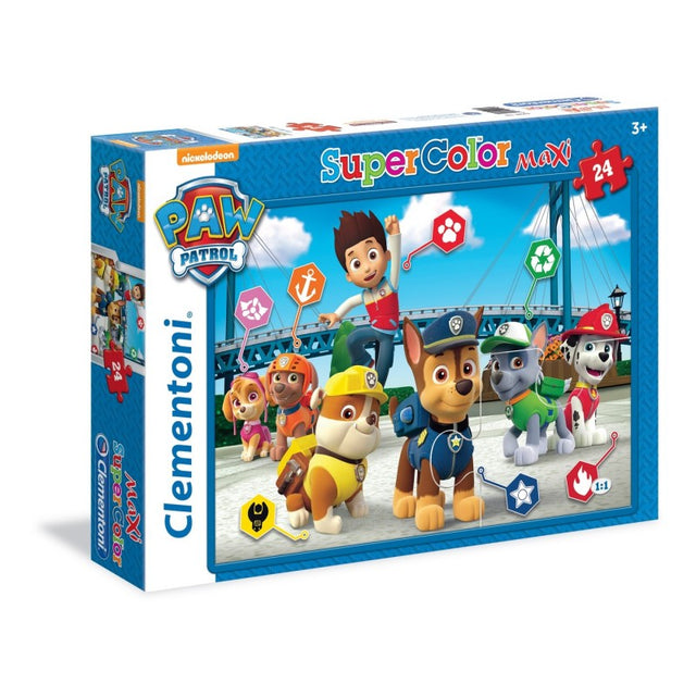 Puzzle carton 24 piese Clementoni Supercolor Maxi - Paw Patrol, 24049 / 457268, 3+ ani