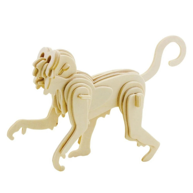Puzzle lemn 3D - Maimuta capucin, 2 foi, Colorarte, M009A-2/HS1029-2