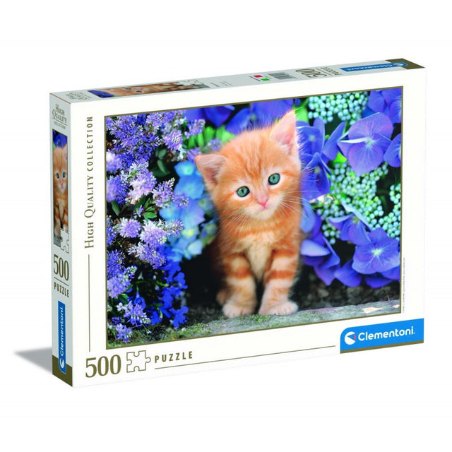 Puzzle carton 500 piese Clementoni High quality - Pisica roscata, 30415, 10+ ani