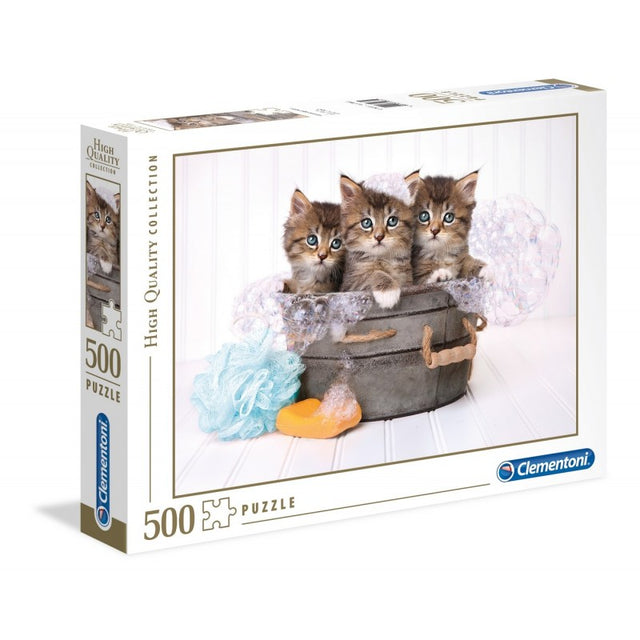 Puzzle carton 500 piese Clementoni Pisici la baie, 35065 / 434869, 10+ ani