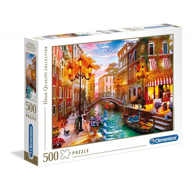 Puzzle carton 500 piese Clementoni Apus peste Venetia, 35063 / 438410, 10+ ani