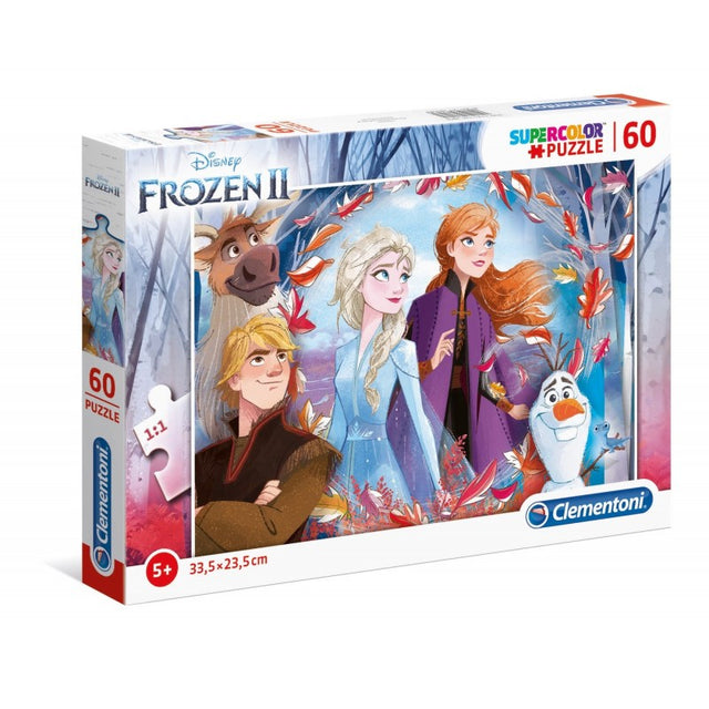 Puzzle carton 60 piese Clementoni Supercolor - Frozen, 26058 / 456655, 5+ ani