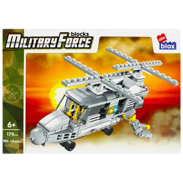 Set de constructie Alleblox Military Force - elicopter cu 2 elice - AB3014 / 478247, 179 piese, 6+