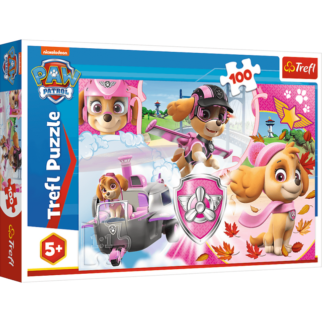 Puzzle carton 100 piese Trefl Paw Patrol - Sky in actiune, 16368, 5+ ani