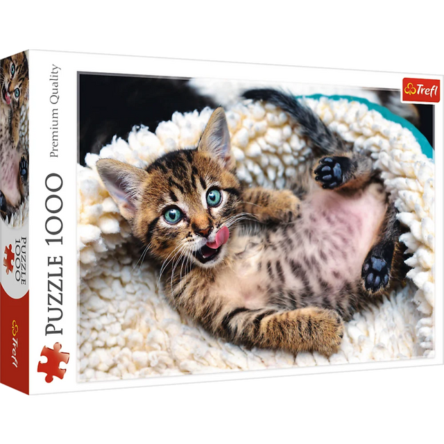 Puzzle carton 1000 piese Trefl Pisica fericita, 10448, 12+ ani