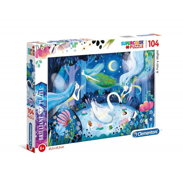Puzzle carton 104 piese Clementoni Supercolor - Lacul lebedelor, 20165, 6+ ani