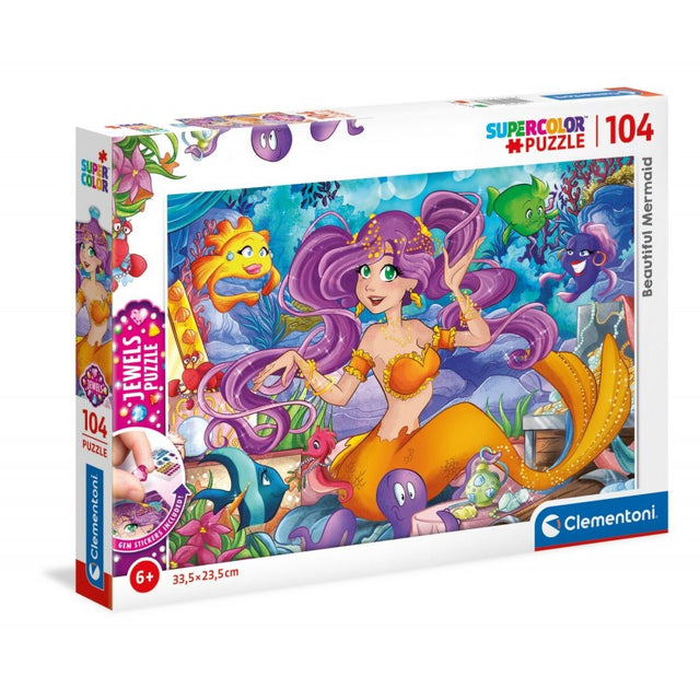 Puzzle carton 104 piese Clementoni Supercolor - Mica sirena, 20178, 6+ ani