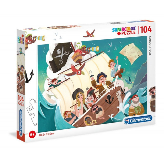 Puzzle carton 104 piese Clementoni Supercolor - The pirates, 27278, 6+ ani