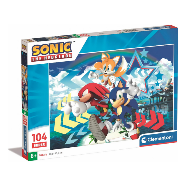Puzzle carton 104 piese Clementoni Sonic the Hedgehog, 27267, +6 ani