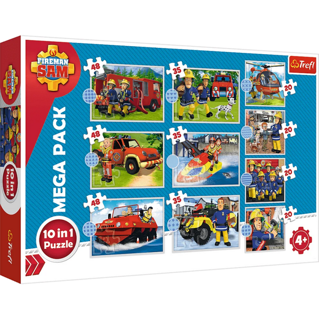 Puzzle carton 10in1 20-48 piese Trefl Popierul Sam, 90382, 4+ ani