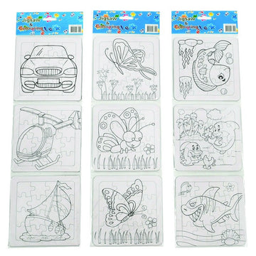 Puzzle carton 3in1 16 piese Colorarte de colorat, diverse modele, E-008, 3+ ani