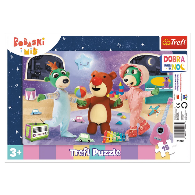 Puzzle carton 15 piese Trefl Bobaski i Mis, 31386, 3+ ani
