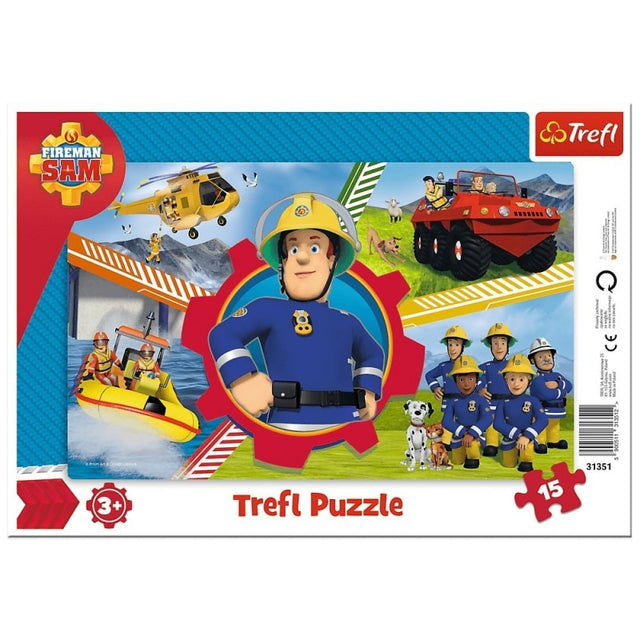 Puzzle carton 15 piese Trefl Pompierul Sam, 31351 / 456081, 3+ ani