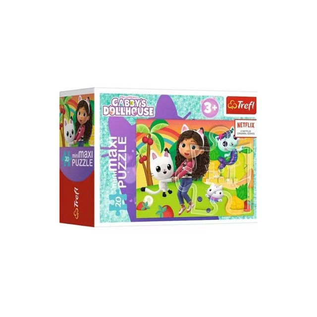 Puzzle carton 20 piese Trefl Maxi - Gabby's Dollhouse - Gabby 3, 539322, 3+ ani