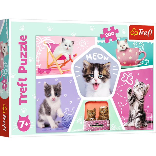 Puzzle carton 200 piese Trefl Pisicute, 13247 / 445890, 7+ ani