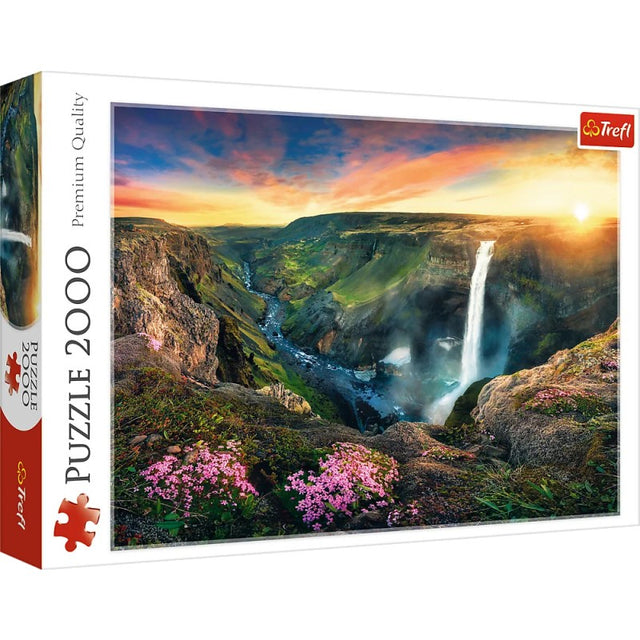 Puzzle carton 2000 piese Trefl Cascada Haifoss, Islanda, 27091, 12+ ani