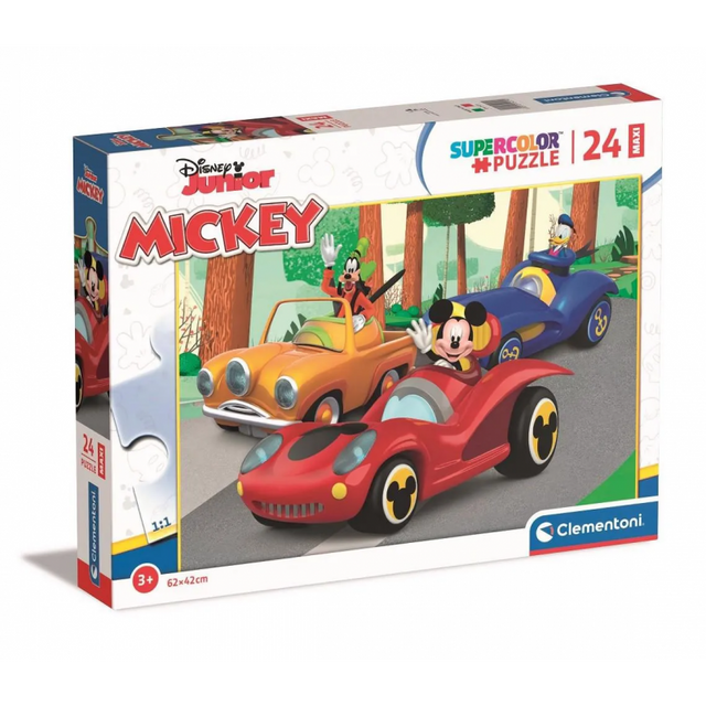 Puzzle carton 24 piese Clementoni Supercolor Maxi - Mickey Mouse, 24229, 3+ ani