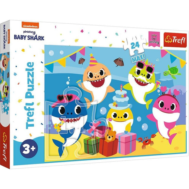 Puzzle carton 24 piese Trefl Maxi - Baby Shark, 14337, 3+ ani