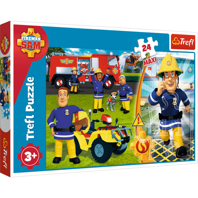 Puzzle carton 24 piese Trefl Maxi - Pompierul Sam, 14290 / 431069, 3+ ani