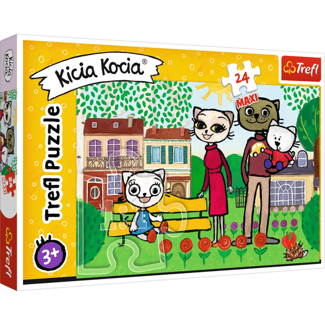 Puzzle carton 24 piese Trefl Maxi - Kicia Kocia, 14316 / 456078, 3+ ani