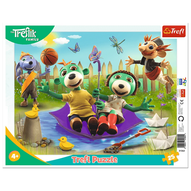 Puzzle carton 25 piese Trefl Treflikow-Rodzina - family picnic, 31364, 4+ ani