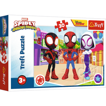 Puzzle carton 30 piese Trefl Spidey - impreuna cu prietenii, 18285, 3+ ani