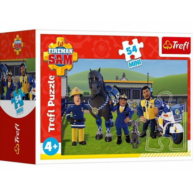 Puzzle carton 54 piese Trefl Pompierul Sam Mini, 19759, 4+ ani