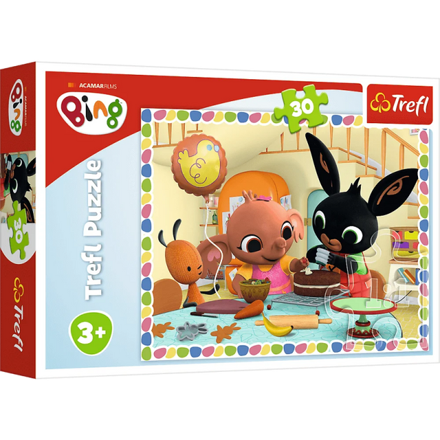 Puzzle carton 30 piese Trefl Bing - animalute la masa, 18263, 3+ ani