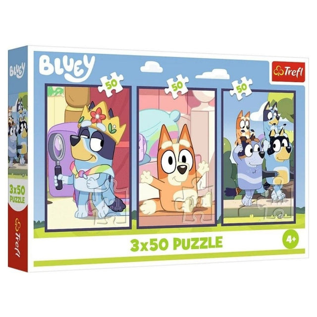 Puzzle carton 3in1, 3x50 piese Trefl Bluey, 34890, 4+ ani