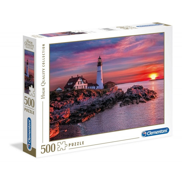 Puzzle carton 500 piese Clementoni Peisaj Farul din Portland, 35049, 10+ ani