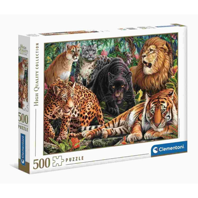 Puzzle carton 500 piese Clementoni Wild Cats, 35126, 10+ ani