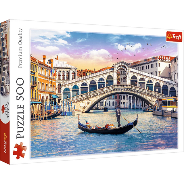 Puzzle carton 500 piese Trefl Podul Rialto, Venetia, 37398, 10+ ani