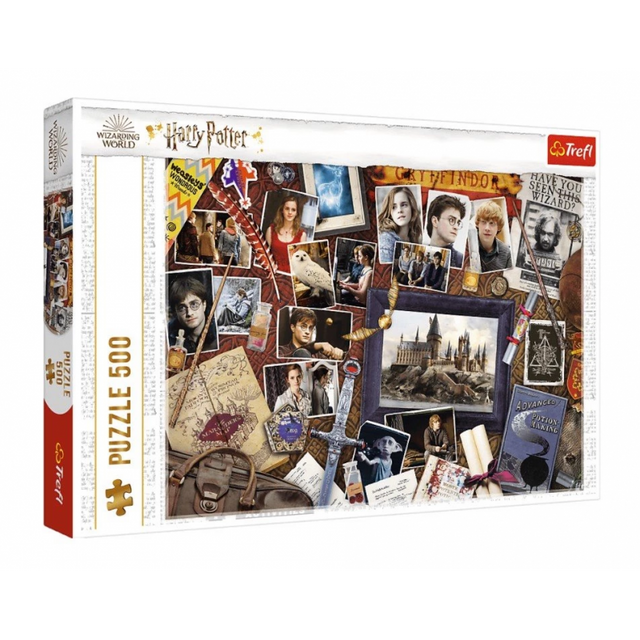 Puzzle carton 500 piese Trefl Harry Potter - amintiri de la Hogwarts, 37400, 10+ ani