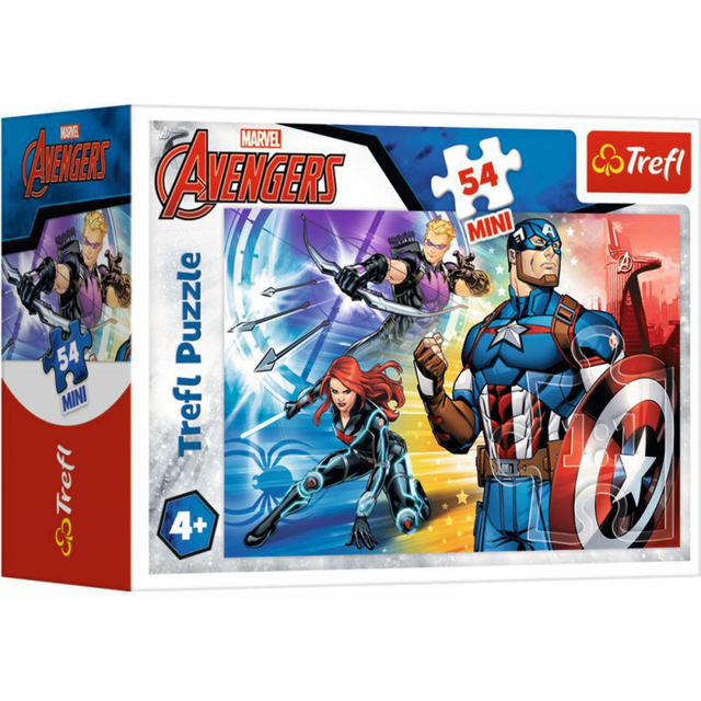 Puzzle carton 54 piese Trefl Mini - Avengers - Captain America, 19614, 4+ ani