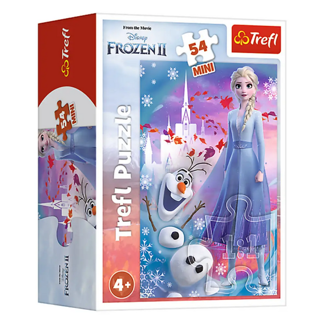 Puzzle carton 54 piese Trefl Mini - Frozen - Elsa si Olaf, 19640, 4+ ani