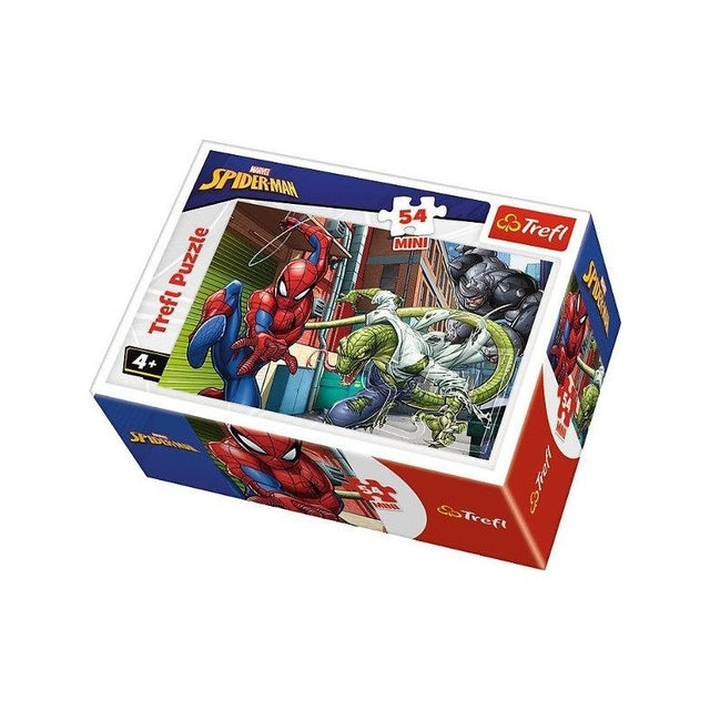 Puzzle carton 54 piese Trefl Mini - Spider-Man - gata de lupta, 19605 / 432777, 4+ ani
