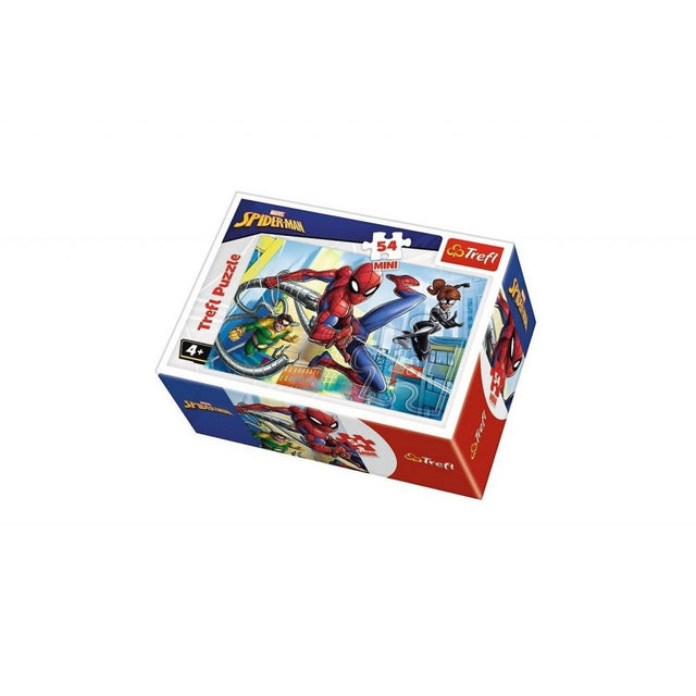 Puzzle carton 54 piese Trefl Mini - Spider-Man - impotriva raufacatorilor, 19607, 4+ ani