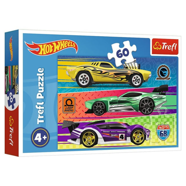 Puzzle carton 60 piese Trefl Hot Wheels, 17389